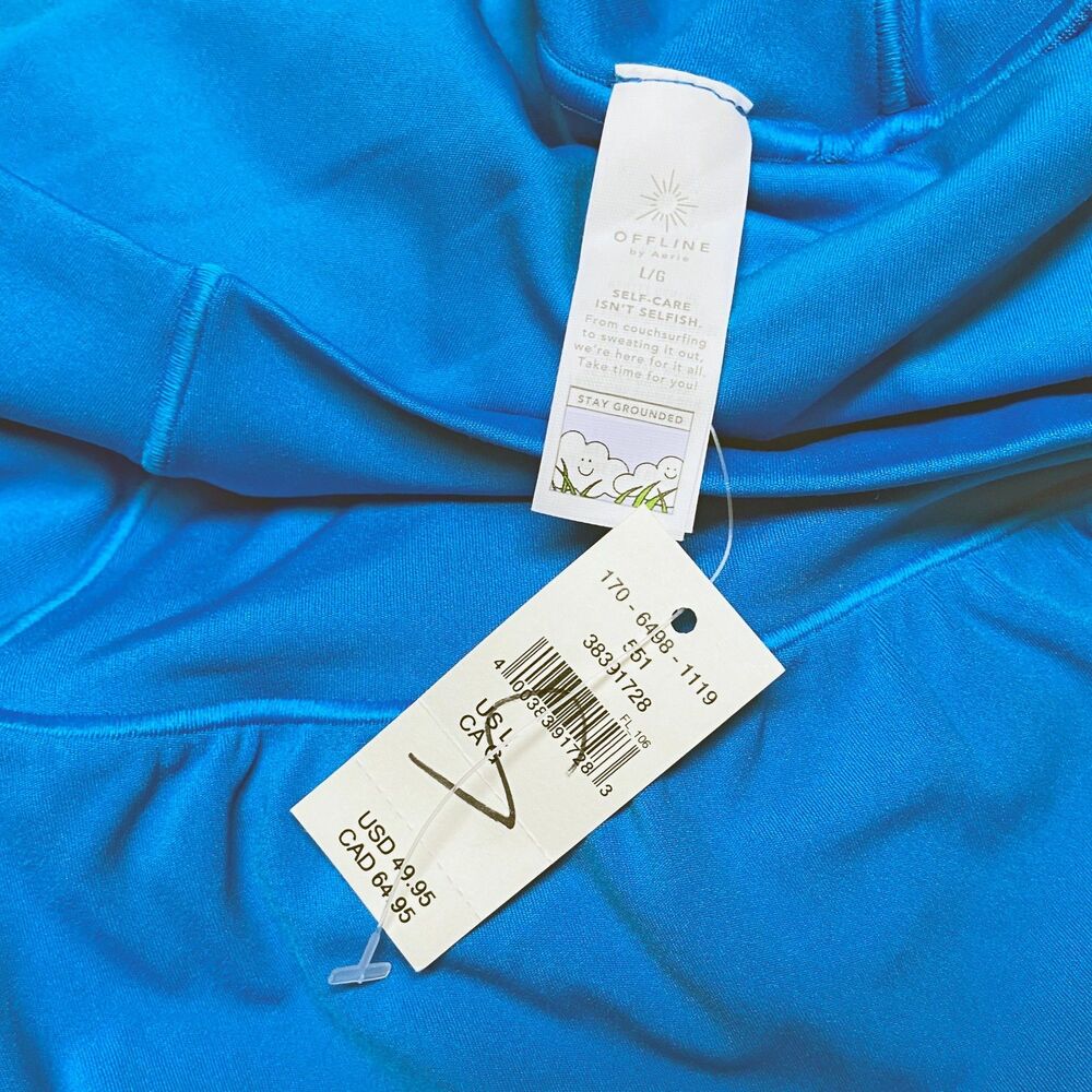 Offline by Aerie Flowy Pleated Skort Size L Blue Shorts Skirt Tennis Pickleball - Picture 5 of 5